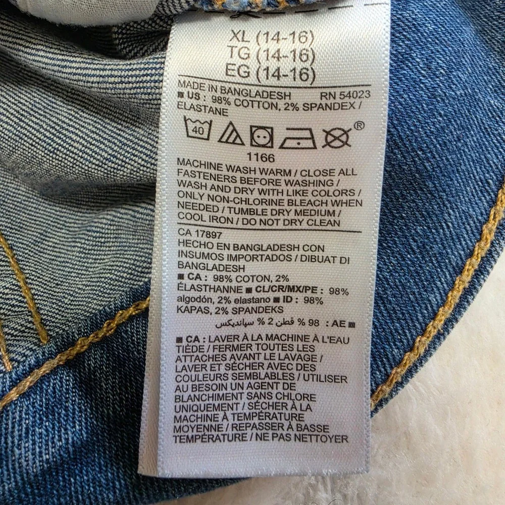 Old Navy Shasta Denim Stretch Trucker Jacket XL 14-16 Blue Medium Wash